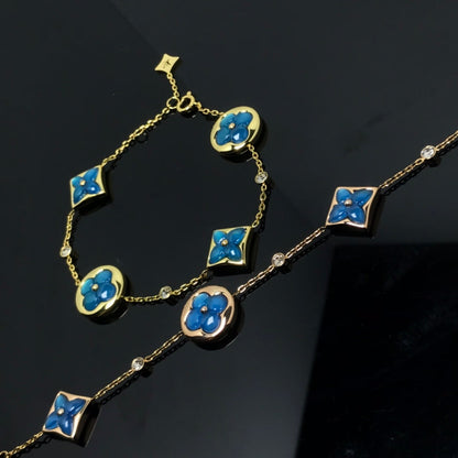 [Crown & Jewelry]STAR AND SUN 4 MOTIF BLUE BRACELET