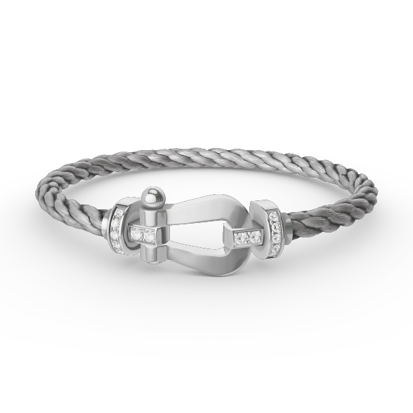[Crown & Jewelry]FORCE LARGE HORSESHOE HALF DIAMOND BRACELET SILVER