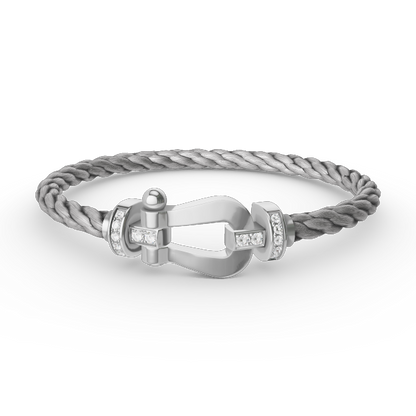 [Crown & Jewelry]FORCE LARGE HORSESHOE HALF DIAMOND BRACELET SILVER